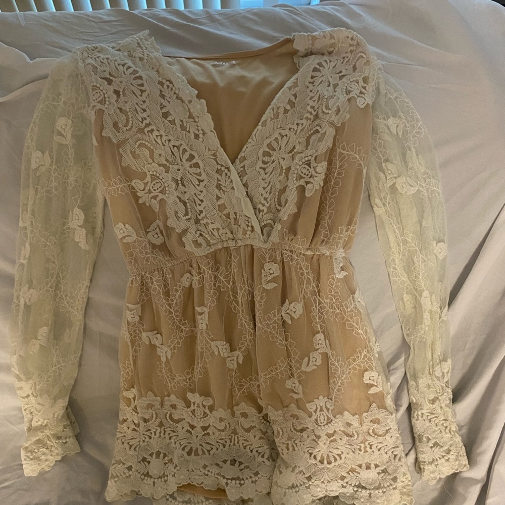 Sexy lacey white romper